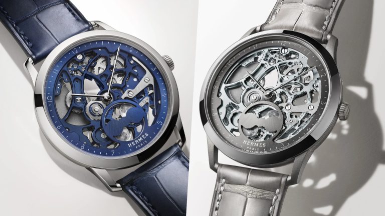 Slim d’Hermès Squelette Lune บทกวีแห่งความว่างเปล่าและแสงจันทร์บนเรือนเวลาสเกลเลตัน