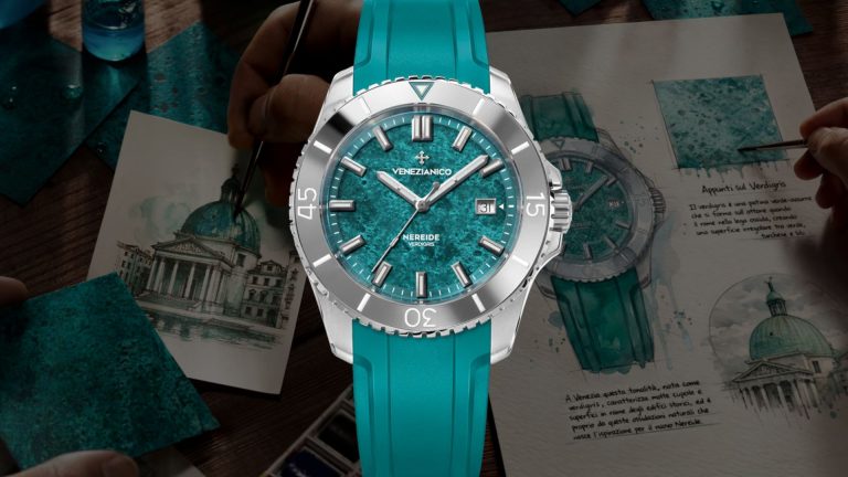 พาชมความงามจากรอยด่างพร้อยบนหน้าปัดนาฬิกา Venezianico Nereide Verdigris