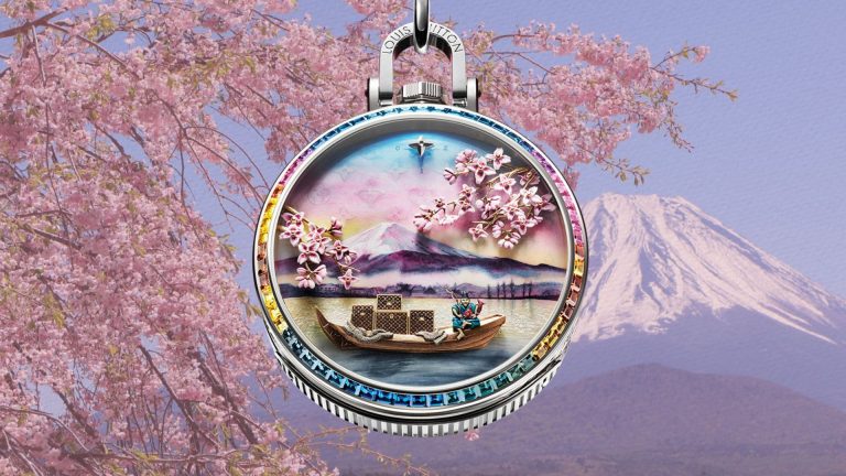 ศิลปะเหนือกาลเวลาใต้เงาภูเขาไฟฟูจิ Louis Vuitton Escale au Mont Fuji Pocket Watch