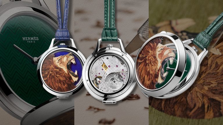 ตอกย้ำกระแสนาฬิกาพก? เมื่อสิงโตคำรามจากผ้าพันคอไหม ย้ายไปอยู่บนฝา Pocket Watch ด้วยงานต่อไม้ชิ้นเล็กระดับเศษมิลลิเมตรหน้าตาจะเป็นอย่างไร?