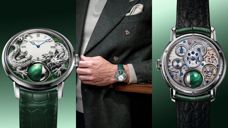 เมื่อฟังก์ชันดาราศาสตร์และงานสลักเสลามาบรรจบกันในเรือนเวลา Arnold & Son Luna Magna Platinum Dragon Verdite