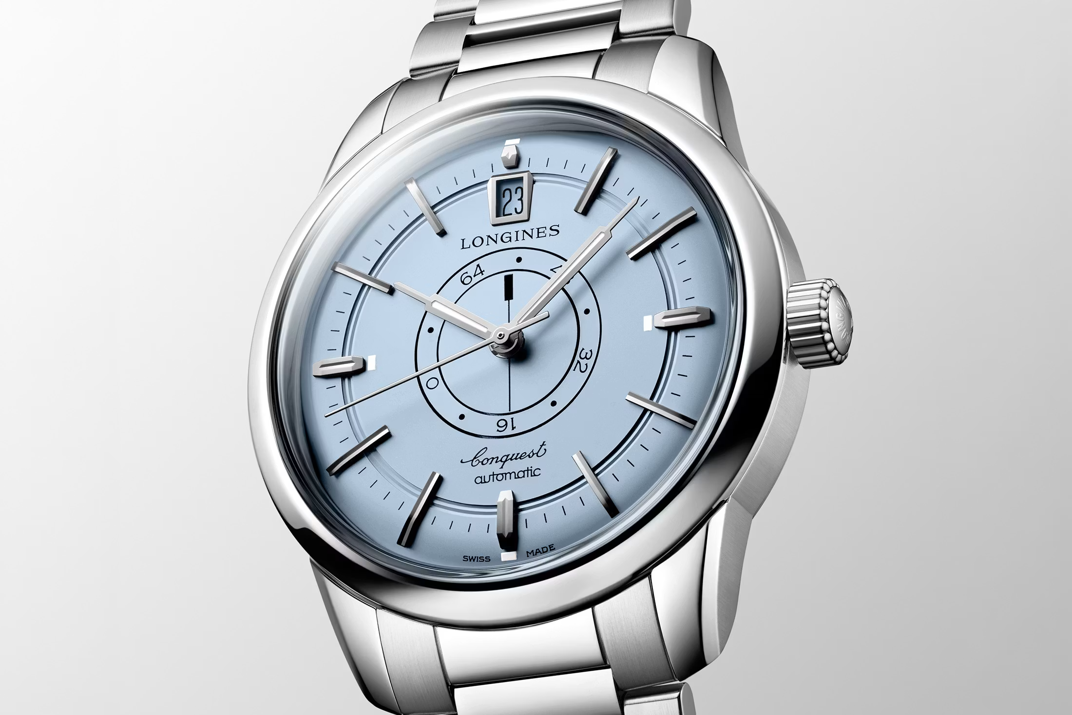 Longines Conquest Heritage Central Power Reserve In Light Blue