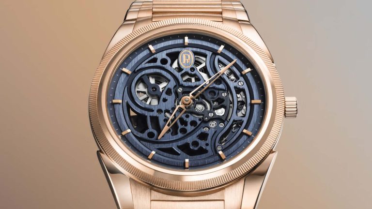 เผยความงามแห่งสถาปัตยกรรมภายใน Parmigiani Fleurier Tonda PF Skeleton ในเฉดสี Milano Blue และ Rose Gold 