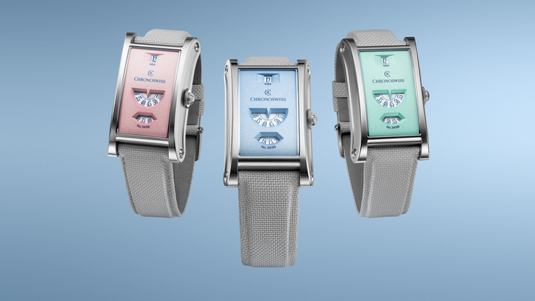พาชม Chronoswiss Neo Digiteur Pastel Code นาฬิกาไร้เข็มทรงสี่เหลี่ยมผืนผ้าที่มาในโทนสีพาสเทลแสนหวาน